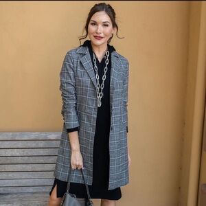 Evys Tree Caroline Unlined Jacket In Black / White Plaid Size 2X New With Tags